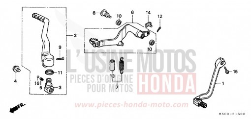CHANGE PEDAL/BRAKE PEDAL/KICK STARTER ARM CR500R1 de 2001